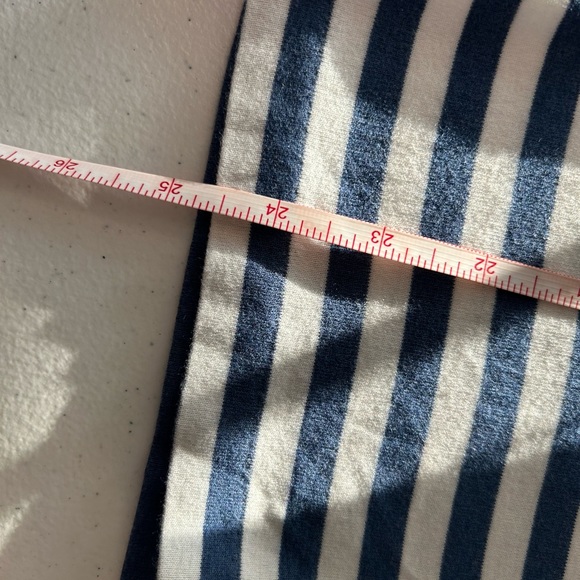 Ralph Lauren Blue & White Striped V-Neck Women's Logo Tee | Medium - Picture 8 of 9